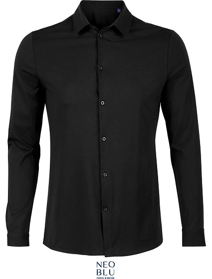 NEOBLU Balthazar Men Košele s dlhým rukávom 24.3198 deep black
