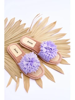 Zamszowe Damskie Klapki Z Ozdobą Fioletowe Giorgia