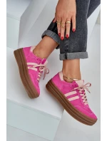 Zazoo N1068S4 Damskie Zamszowe Sneakersy Na Platformie Fuksja
