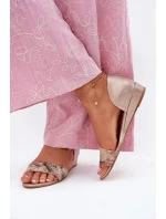 Kožené sandály model 21697441 zlaté - Maciejka