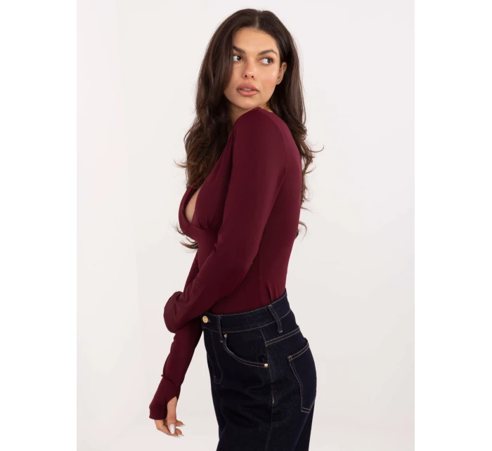 Bluzka IT BZ model 21771773 bordowy - FPrice Bluzka IT BZ model 21771773 bordowy - FPrice