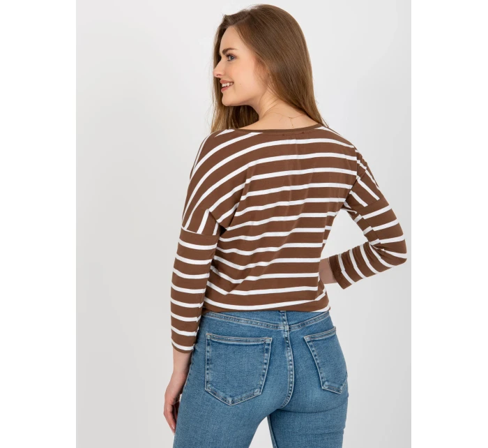 Bluzka RV BZ model 18604795 biało brązowy - FPrice Bluzka RV BZ model 18604795 biało brązowy - FPrice