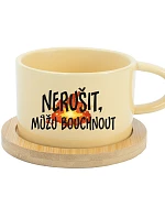 NERUŠIŤ, MOŽNO BUDEM BÚCHAŤ. – žltý hrnček Makronka 200 ml