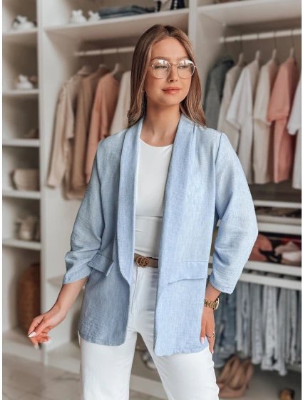 Dámska nadrozmerná bunda SOFT LOVE modrá FashionStreet PY0132 Dámska nadrozmerná bunda SOFT LOVE modrá FashionStreet PY0132