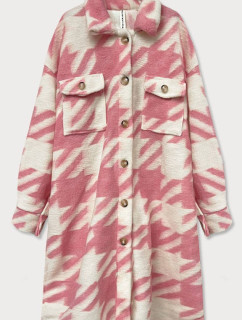 Růžový dámský kabát s vzorem model 15051253 - MADE IN ITALY