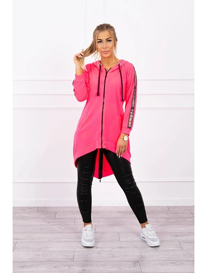 Mikina se zipem na zádech růžová neonová