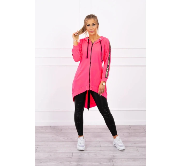Mikina se zipem na zádech růžová neonová Mikina se zipem na zádech růžová neonová