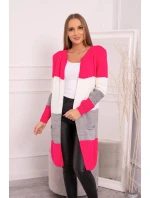 Pruhovaný sveter malinová + ružová