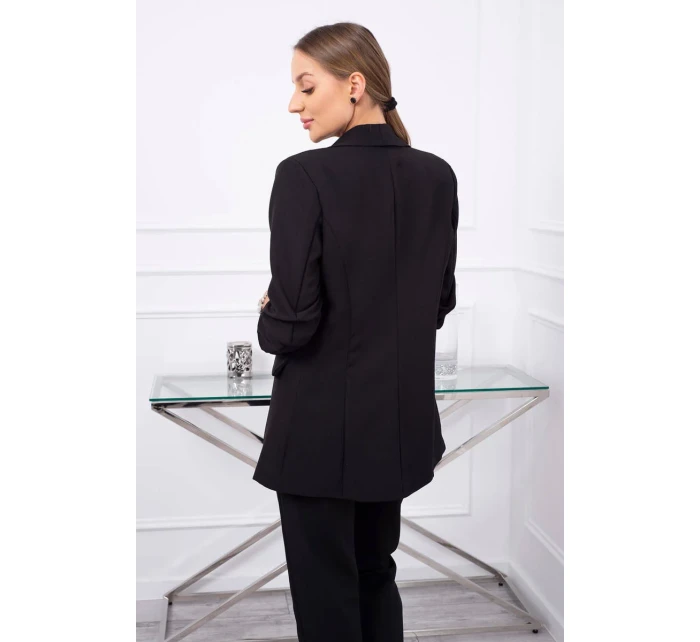 Elegantná súprava saka a nohavíc čiernej farby