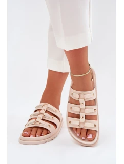 Dámské Pantofle S Pásky Světle Béžové model 21703428 - Boto