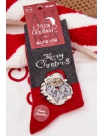 Pánské vánoční ponožky S nápisem A se Santa Tmavě šedé model 21786707 - Aura.via