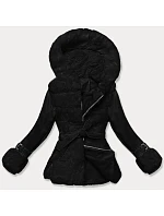 Černá dámská kožešinová bunda s prvky z eko kůže model 21248512 - J.STYLE Černá dámská kožešinová bunda s prvky z eko kůže model 21248512 - J.STYLE