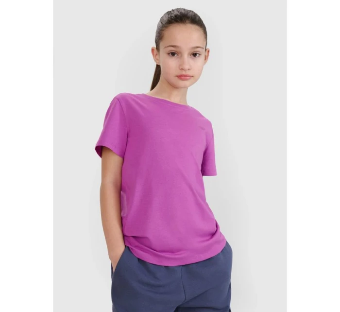Dievčenské jednofarebné tričko 4F 4FJWSS25TTSHF2177-50S