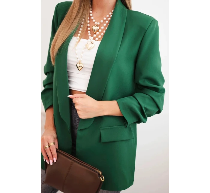 Bunda s klopami elegantná zelená