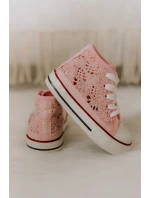 Dziecięce Wysokie Trampki Różowe Mona Dziecięce Wysokie Trampki Różowe Mona