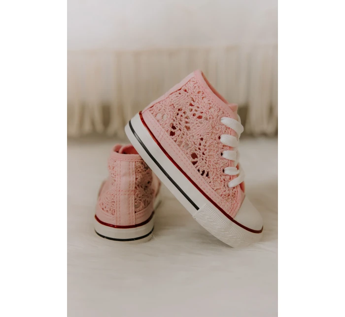 Dziecięce Wysokie Trampki Różowe Mona Dziecięce Wysokie Trampki Różowe Mona