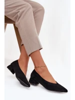 Lodičky na klínku z eko semiše Černé Karielle Lodičky na klínku z eko semiše Černé Karielle