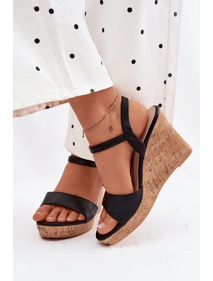 Dámské sandály na platformě Černé Clarabella