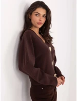 Sweter PM SW model 21776441 ciemny brązowy - FPrice Sweter PM SW model 21776441 ciemny brązowy - FPrice