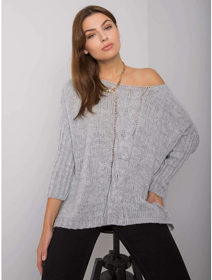 Dámský svetr TW SW BI model 15837095 šedý - FPrice Dámský svetr TW SW BI model 15837095 šedý - FPrice
