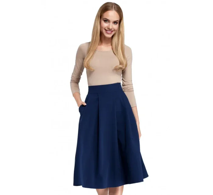 M302 Dámska midi sukňa - tmavo modrá M302 Dámska midi sukňa - tmavo modrá