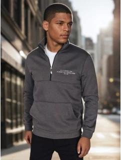 Pánska grafitová mikina s potlačou FashionStreet BX5888