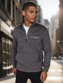 Pánska grafitová mikina s potlačou FashionStreet BX5888