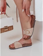 Dámské korkové žabky khaki Dstreet model 21989041 - FashionStreet