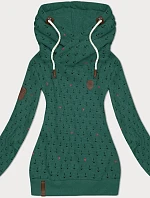 Dámska vzorovaná tyrkysová mikina (2304)