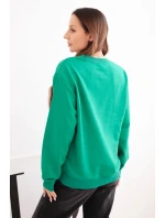 Dámska základná bavlnená mikina s okrúhlym výstrihom svetlozelená