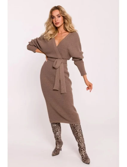 Dámské svetrové šaty model 21875968 Cappuccino - Moe