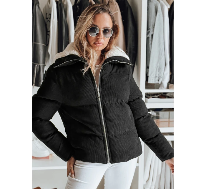 Dámská zimní manšestrová bunda černá Dstreet model 21978694 - FashionStreet Dámská zimní manšestrová bunda černá Dstreet model 21978694 - FashionStreet