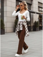 Dámské džíny s vysokým pasem a širokými nohavicemi hnědé Dstreet model 21996087 - FashionStreet