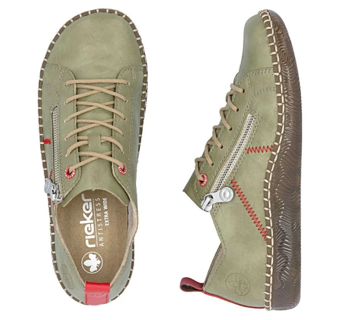 Dámské pohodlné zelené polobotky model 21910639 - Rieker