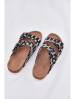 Klapki Damskie Z Klamrami I Brokatem S.Barski RB51-006 Czarne Klapki Damskie Z Klamrami I Brokatem S.Barski RB51-006 Czarne