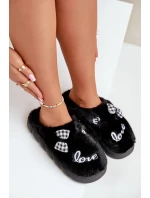 Dámske papuče Futrzane s aplikáciami a mašľou Black Linnorelia Dámske papuče Futrzane s aplikáciami a mašľou Black Linnorelia