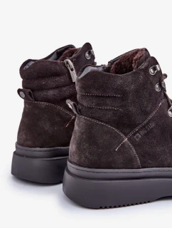 Semišové pánske zateplené trapper Big Star OO174189 hnedé