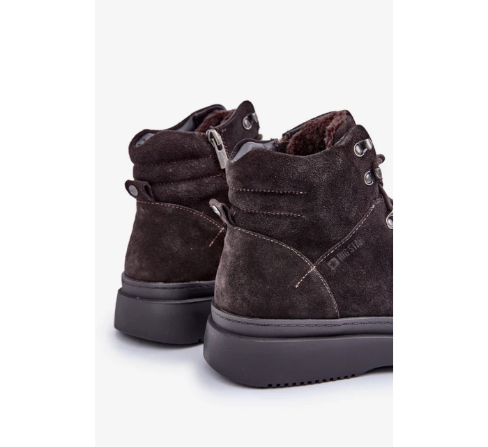 Semišové pánske zateplené trapper Big Star OO174189 hnedé Semišové pánske zateplené trapper Big Star OO174189 hnedé