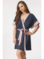 Dámsky župan Sabrina Tmavosivá s púdrovou - BABELLA