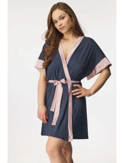 Dámsky župan Sabrina Tmavosivá s púdrovou - BABELLA