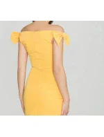 Dámske šaty K028 tmavo žltá - Katrus Dámske šaty K028 tmavo žltá - Katrus