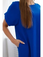 Šaty s vreckami chrpová modrá
