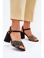 Dámské sandály na podpatku černé model 21702328 - Boto