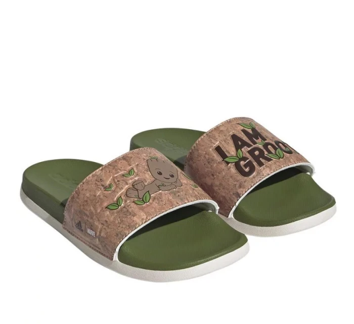 Dětské žabky / nazouváky Adilette Comfort Jr model 21080753 Zelená s hnědou - ADIDAS Dětské žabky / nazouváky Adilette Comfort Jr model 21080753 Zelená s hnědou - ADIDAS