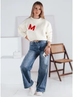 Dámska oversize mikina AVENUE ecru FashionStreet BY1353