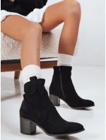 Dámské semišové kozačky na podpatku černé Dstreet model 21993779 - FashionStreet