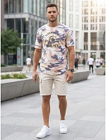 Tshirt męski z nadrukiem moro beżowy model 22223067 - FashionStreet