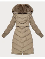 Béžová zimní bunda s límcem model 21393879 - S'WEST Béžová zimní bunda s límcem model 21393879 - S'WEST