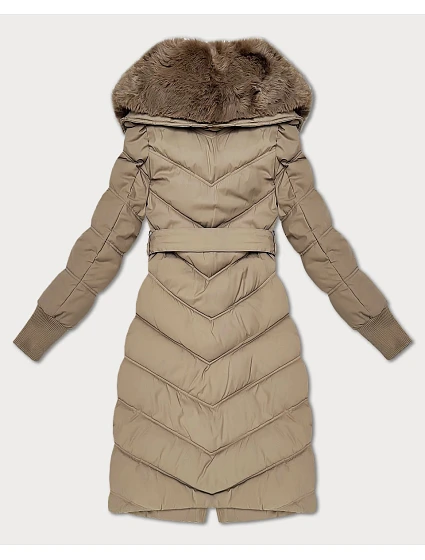 Béžová zimní bunda s límcem model 21393879 - S'WEST