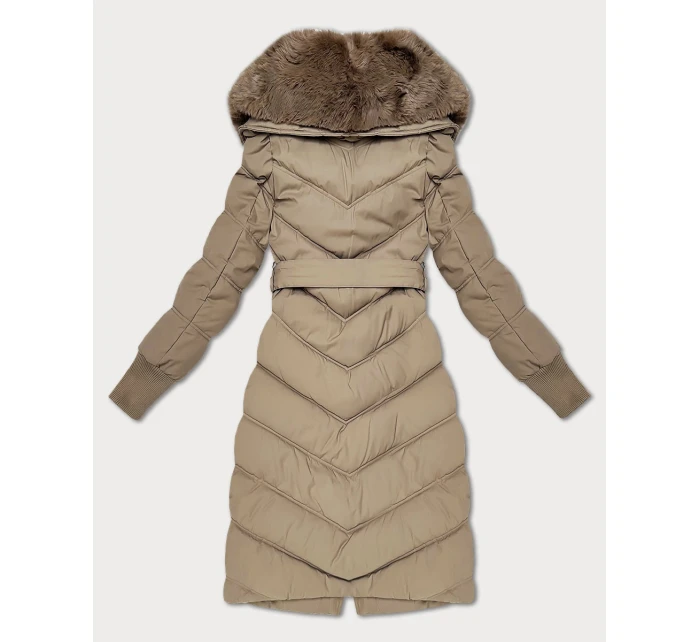 Béžová zimní bunda s límcem model 21393879 - S'WEST Béžová zimní bunda s límcem model 21393879 - S'WEST